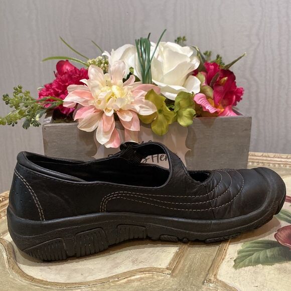 Keen Presidio Black Leather Cross Strap Mary Janes Sz 5.5 - Picture 7 of 15